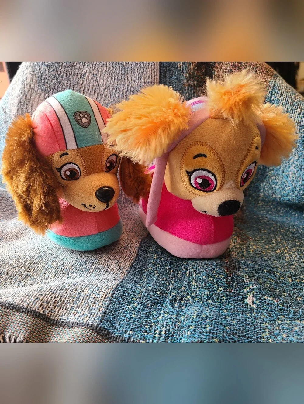 Toddler 5/6 Paw Patrol plush 3D character slippers pink Skye & Liberty like new